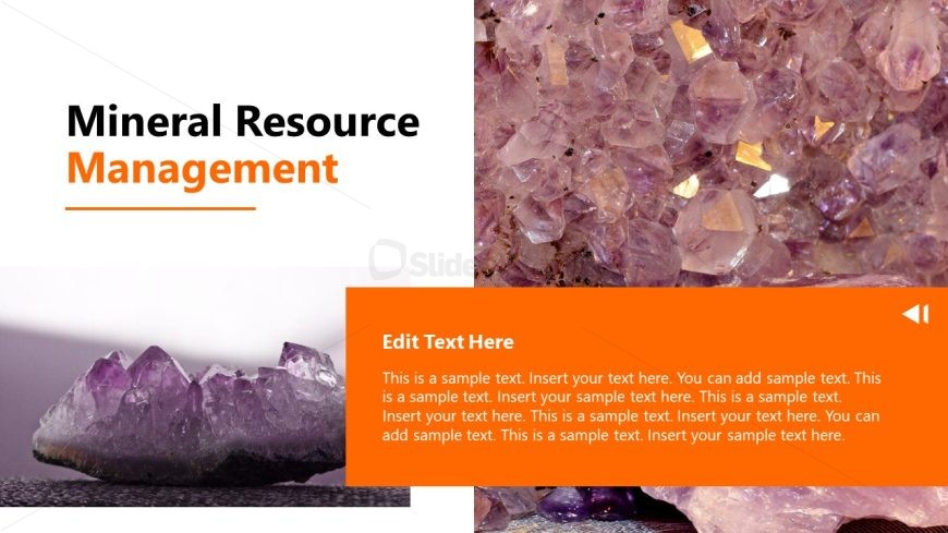 Mineral Resource Management Slide with Large Text Section