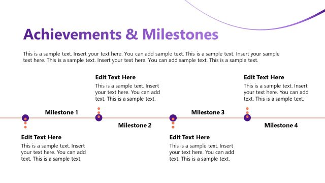 Achievements & Milestones Timeline Diagram Slide