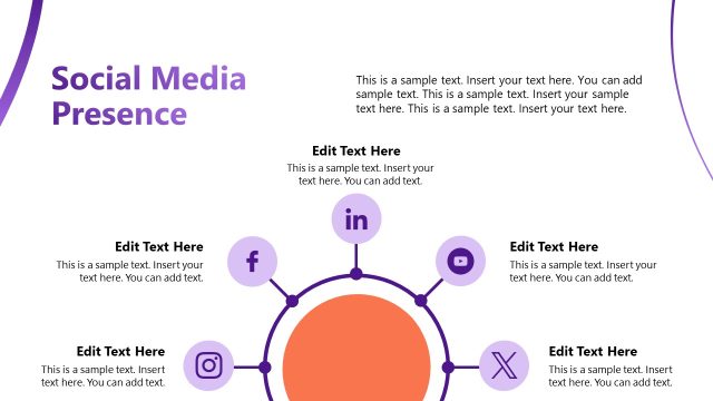 Social Media Presence – Semi-Circular Diagram