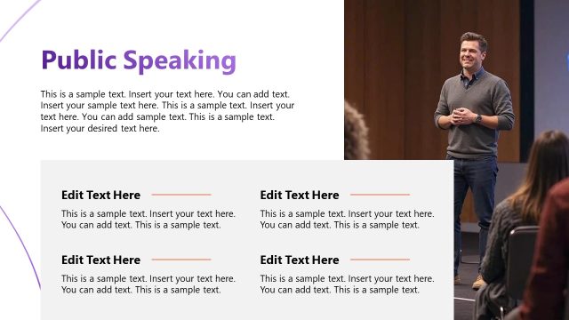 Public Speaking Slide with Text