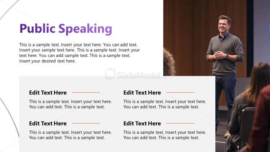 Slide with Placeholder Text and PPT Shapes - Personal Branding Template