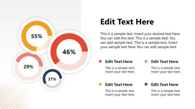Four Progress Circles Presentation PPT Slide