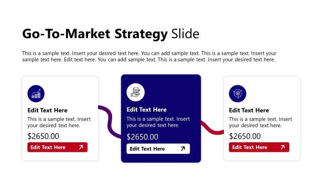 Go To Market Strategy Slide with Three Text Sections