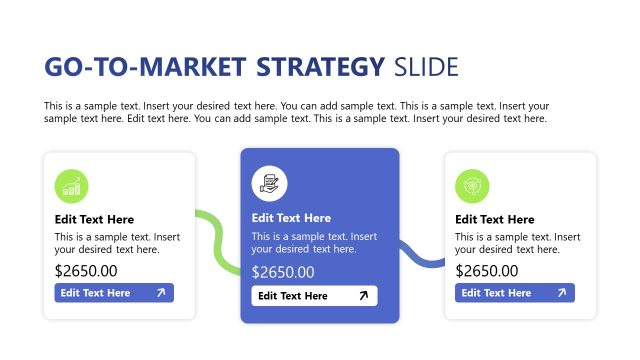 Go-To-Market Strategy Three Text Boxes Slide