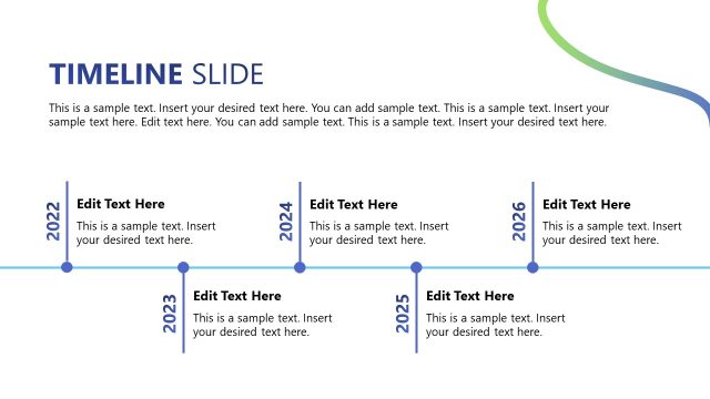 Horizontal Timeline Diagram Presentation Slide