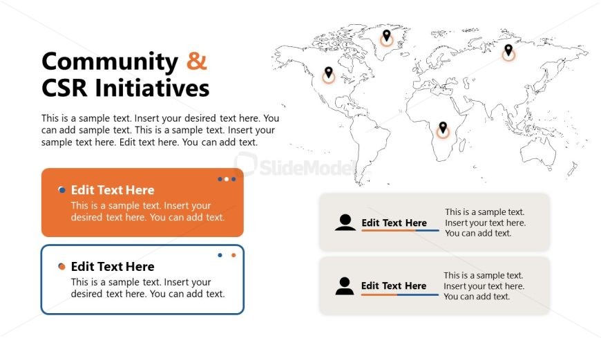 Creative Year in Review Slide with Map Diagram