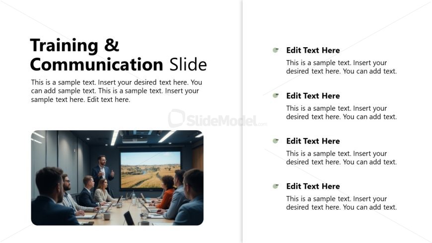 PPT Slide with Image for Presentation Training & Communication Details
