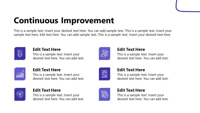 Continuous Improvement Infograhics Slide for Compliance PPT Template
