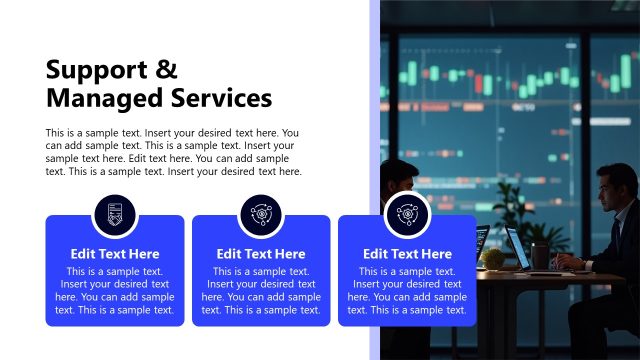 Support & Managed Services Slide – Cybersecurity Solutions Sales Deck Template
