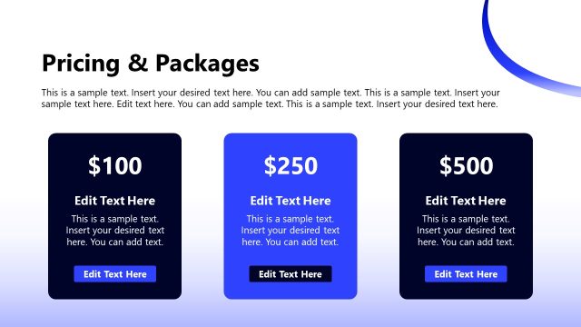 Pricing & Packages Slide – Cybersecurity Solutions Sales Deck
