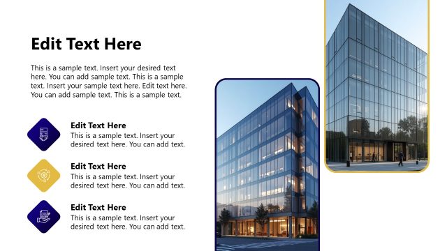 Modern Images & Text Sections Slide – Business Company Profile PPT Template