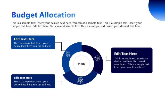 Budget Allocation Pie Chart Slide with Icons