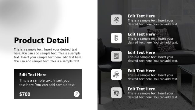 Product Details Presentation Slide with Icons