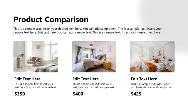 Different Product Comparions PPT Template Slide
