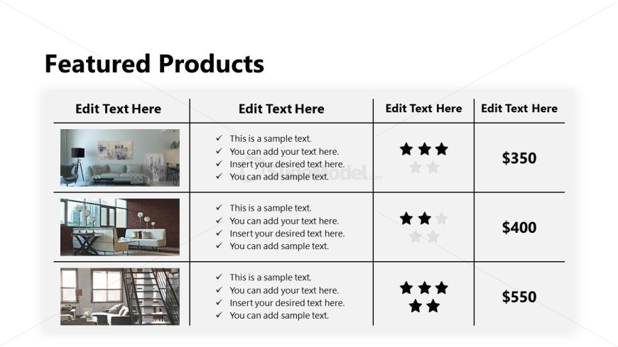 Product Catalog Template PPT Slide
