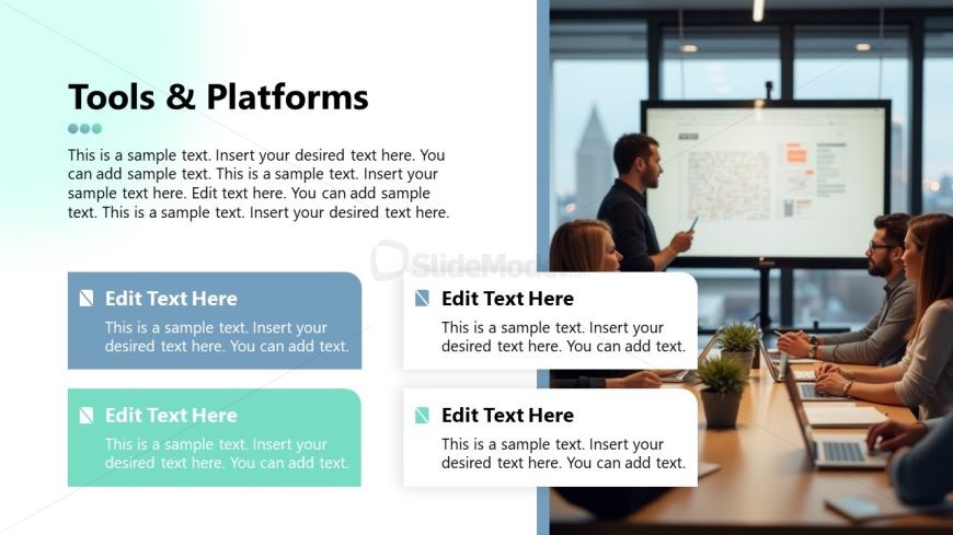 Four Items Slide with Four Boxes - Project Kickstart Template