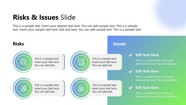 Risks & Issues Slide – Project Status Update Template for Presentation