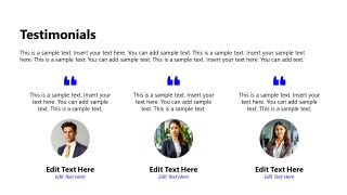 Corporate Sponsorship PPT Template - Testimonials Presentation Slide