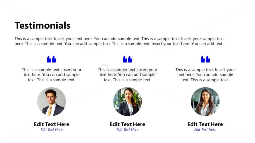 Corporate Sponsorship PPT Template - Testimonials Presentation Slide
