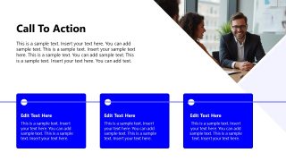 Creative Text Boxes Slide for CTA in Corporate Sponsorship Presentation