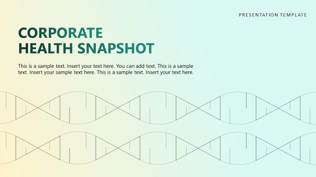 Slide with DNA-like Curved Lines – Corporate Health Snapshot Template