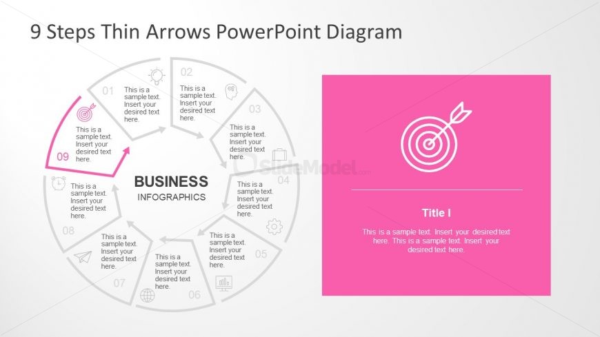 PowerPoint Diagram of 9 Step Process Flow