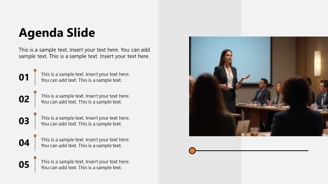 PowerPoint Agenda Slide – Business Leadership Summary Template