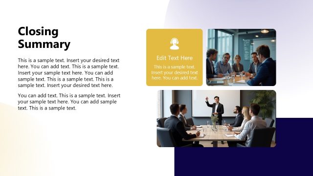 Closing Summary Slide – Self-appraisal Presentation Template