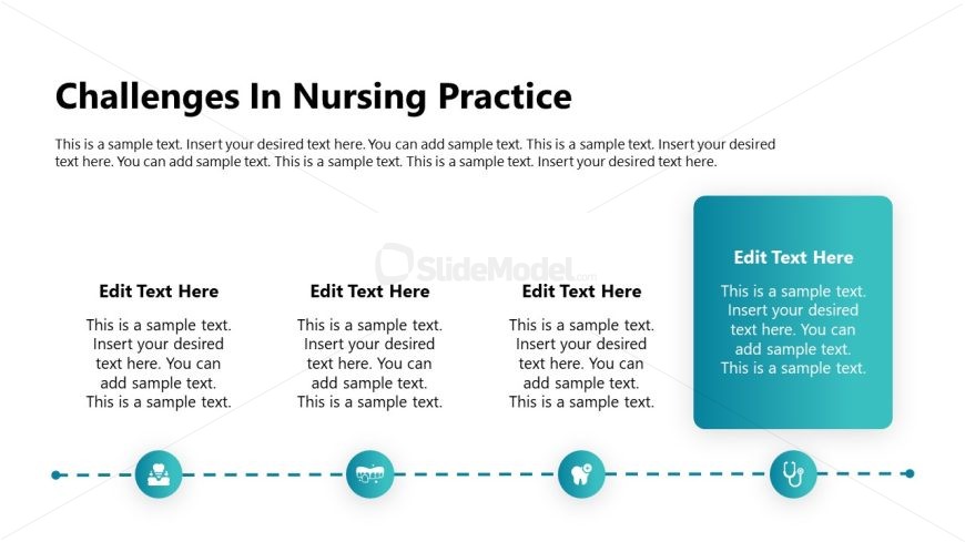 Four Points Placeholder Text - Nursing PPT Template
