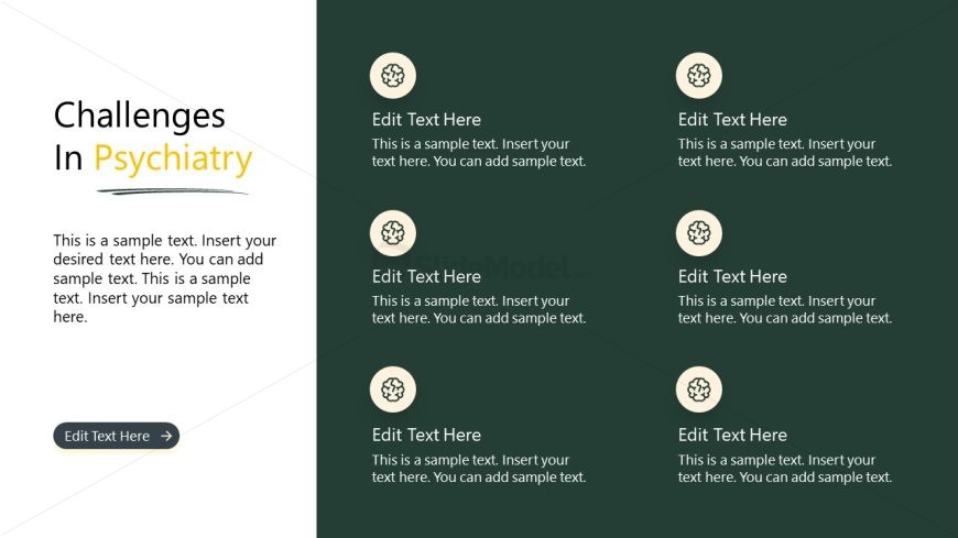 Six Icons Slide - Psychiatric Template Layout