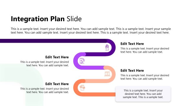 Integration Plan Slide with Curved Line Diagram