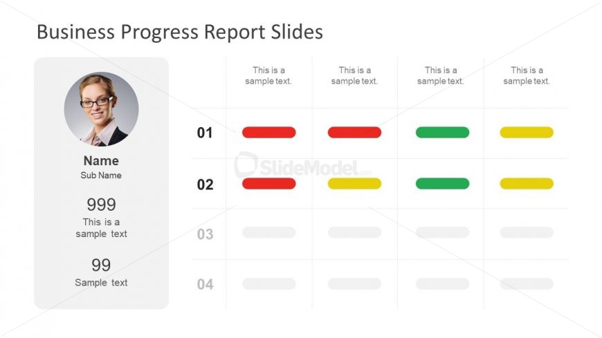 Slide of Progress Reporting for Business