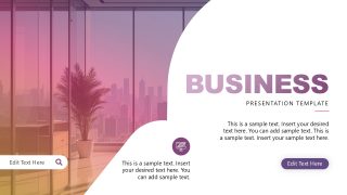 Professional Business Profile Presentation Slide with gradient colors and modern layout for company overview.