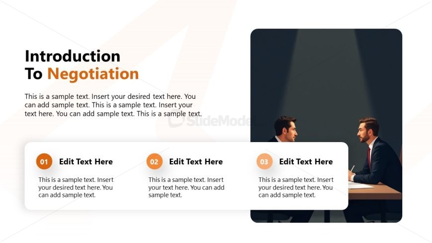 Intro for Negotiation Slide with Image & Text Boxes