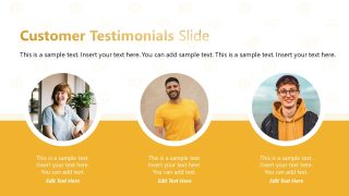 Three Circular Images for Testimonials Presentation 
