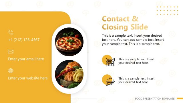 Contact Slide for Food Business Presentation Slide