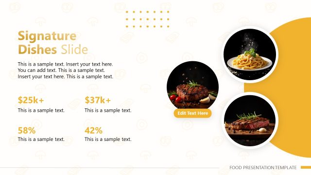 Signature Dishes Slide – Food PPT Slide Template