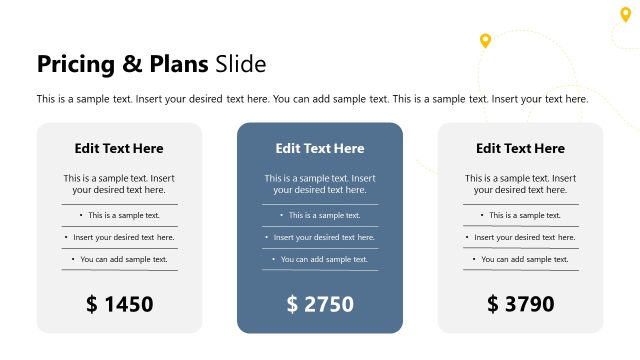 Three Columns Slide for Pricing Plans Presentation
