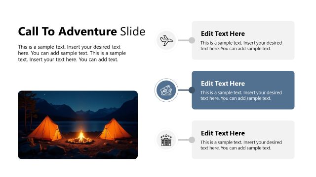 Call to Adventure Slide – Creative Icons Slide for Adventure Presentation
