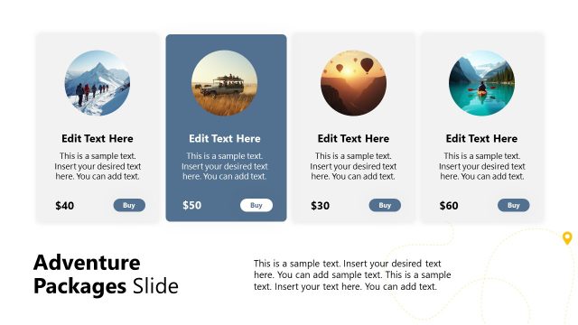 Adventure Packages Options Slide
