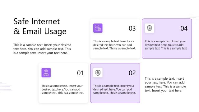 Safe Internet & Email Usage Slide with Cards