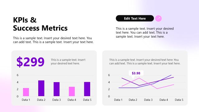 KPI & Metrics Slide with Data-Driven Graphs
