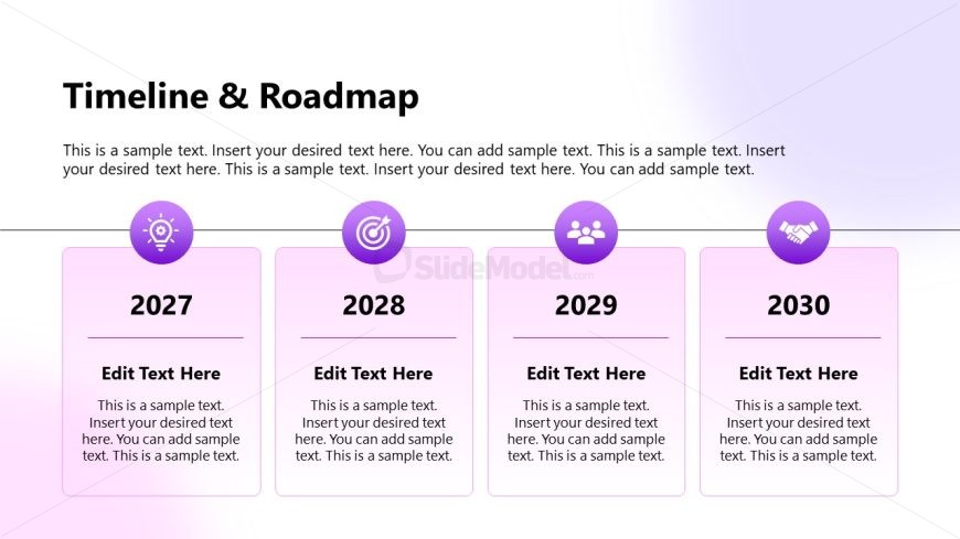 AI & Change Management Presentation - Timeline Slide with Icons