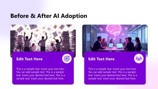 Digital Images Slide Template for Comparing Phases of Before & After AI Adoption