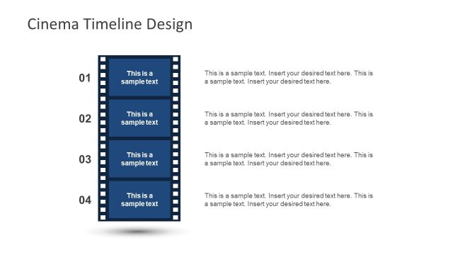 Vertical Cinema Timeline Design PPT