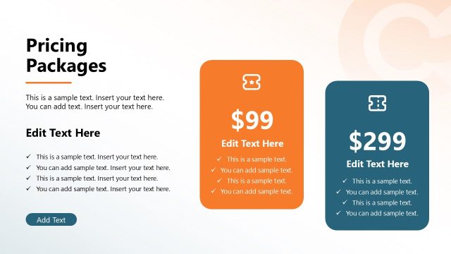 Pricing Packages Slide with Two Tiers – Digital Agency Portfolio Layout