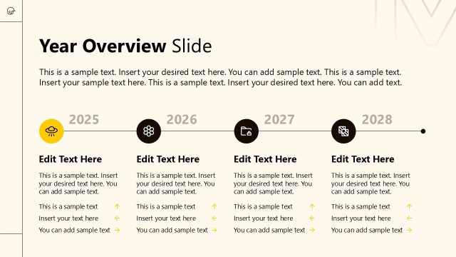 Year Overview Slide with Timeline
