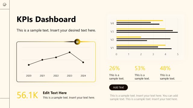 KPIs Dashboard Slide with Relevant Data Visualization