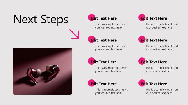 Next Steps Presentation PPT Slide – New Product Launch Template