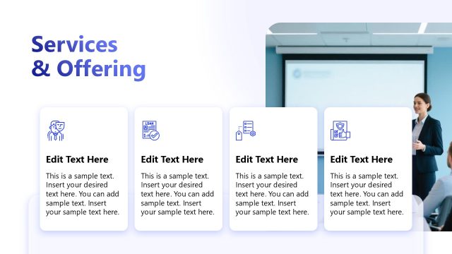 Services & Offering Slide – Light Blue Corporate PPT Template